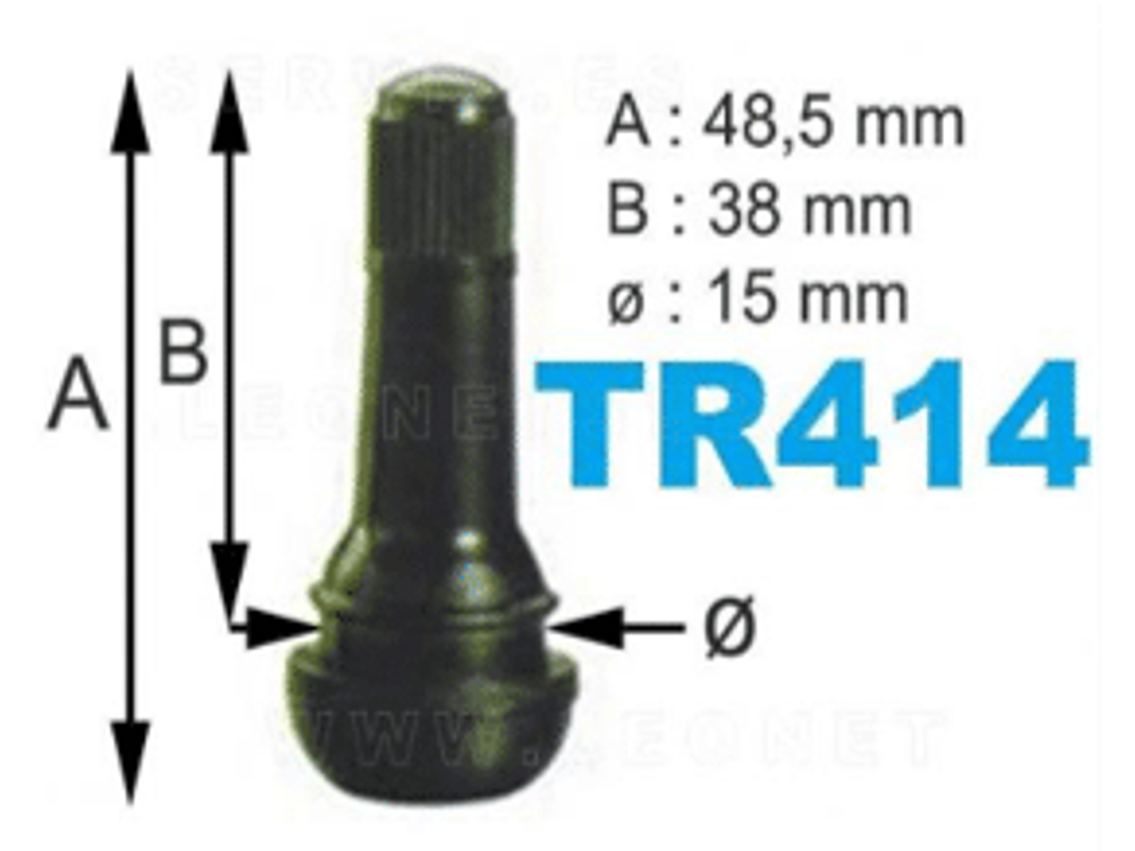 Válvula para neumático tubular TR-414