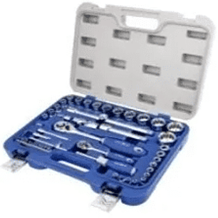 MALETA CON 53 HERRAMIENTAS: Juego de 53 piezas de dados 1/2 en pulgadas poligonales y de dados 1/4 en pulgadas hexagonales