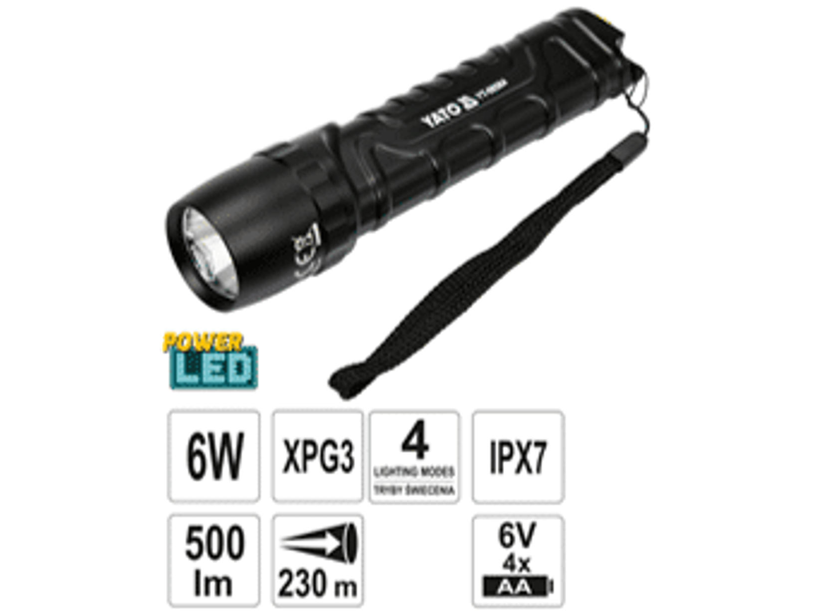 Linterna con carcasa de aluminio duradero (aleación anodizada 6063 T6)