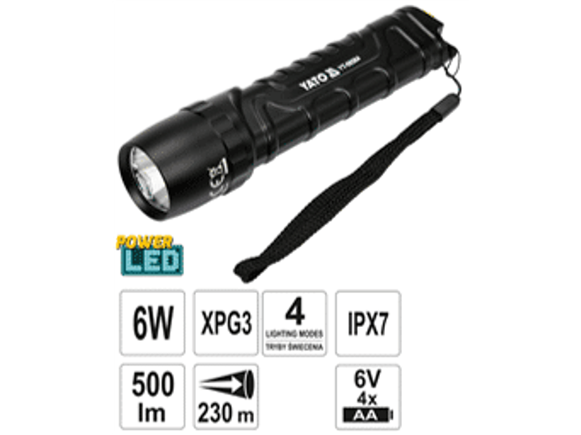 Linterna con carcasa de aluminio duradero (aleación anodizada 6063 T6)