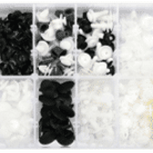 Display de surtido de broches plásticos para PEUGEOT 345 piezas en 12 tipos distintos