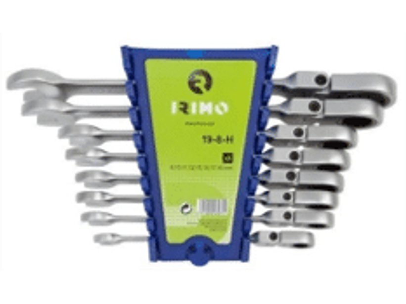 Juego de llaves de Chicharras con Cabeza Flexible, 8 pzs