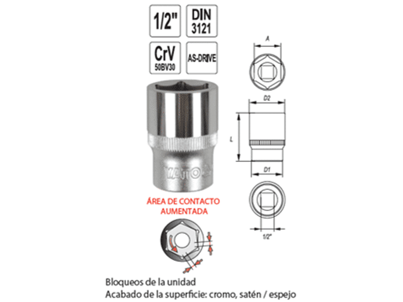 Dado cuadrante de 1/2