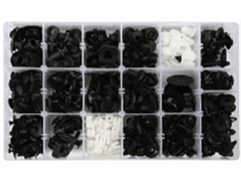 Display de surtido de broches plásticos para NISSAN 408 piezas en 18 tipos distintos