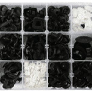 Display de surtido de broches plásticos para NISSAN 408 piezas en 18 tipos distintos