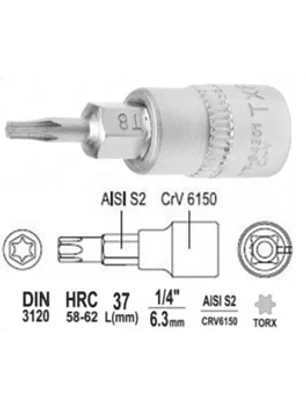 DADO TORX MACHO 1/4