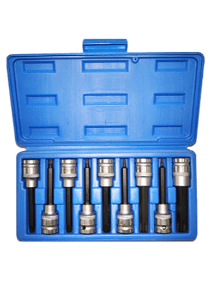 Juego dados torx macho largos 9 piezas