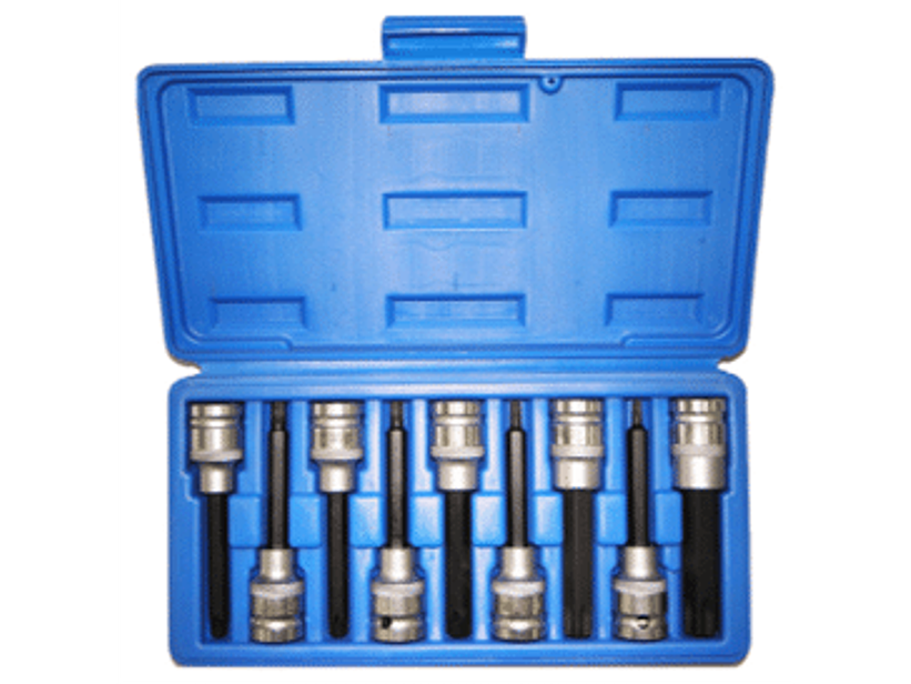 Juego dados torx macho largos 9 piezas