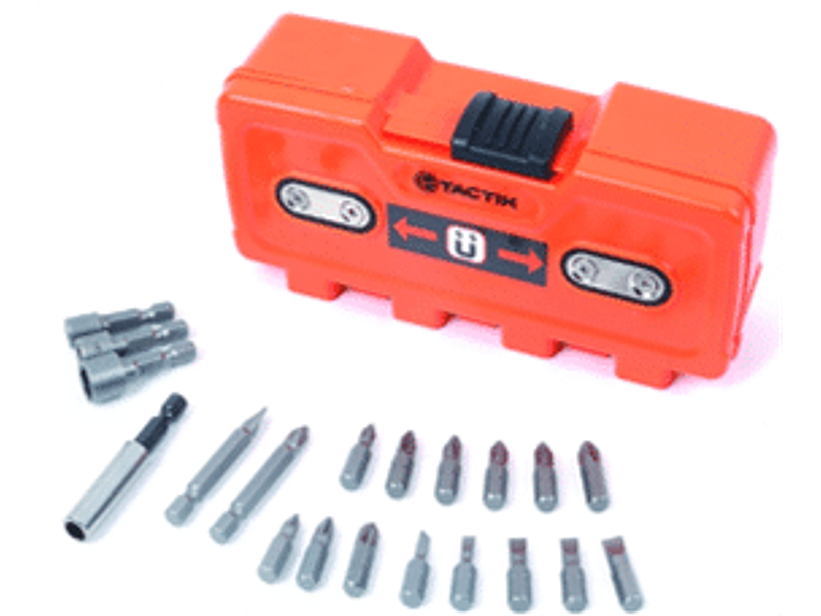 JUEGO DE PUNTAS Y ADAPTADOR 21 PZAS. C/CAJA MAGNETICA.