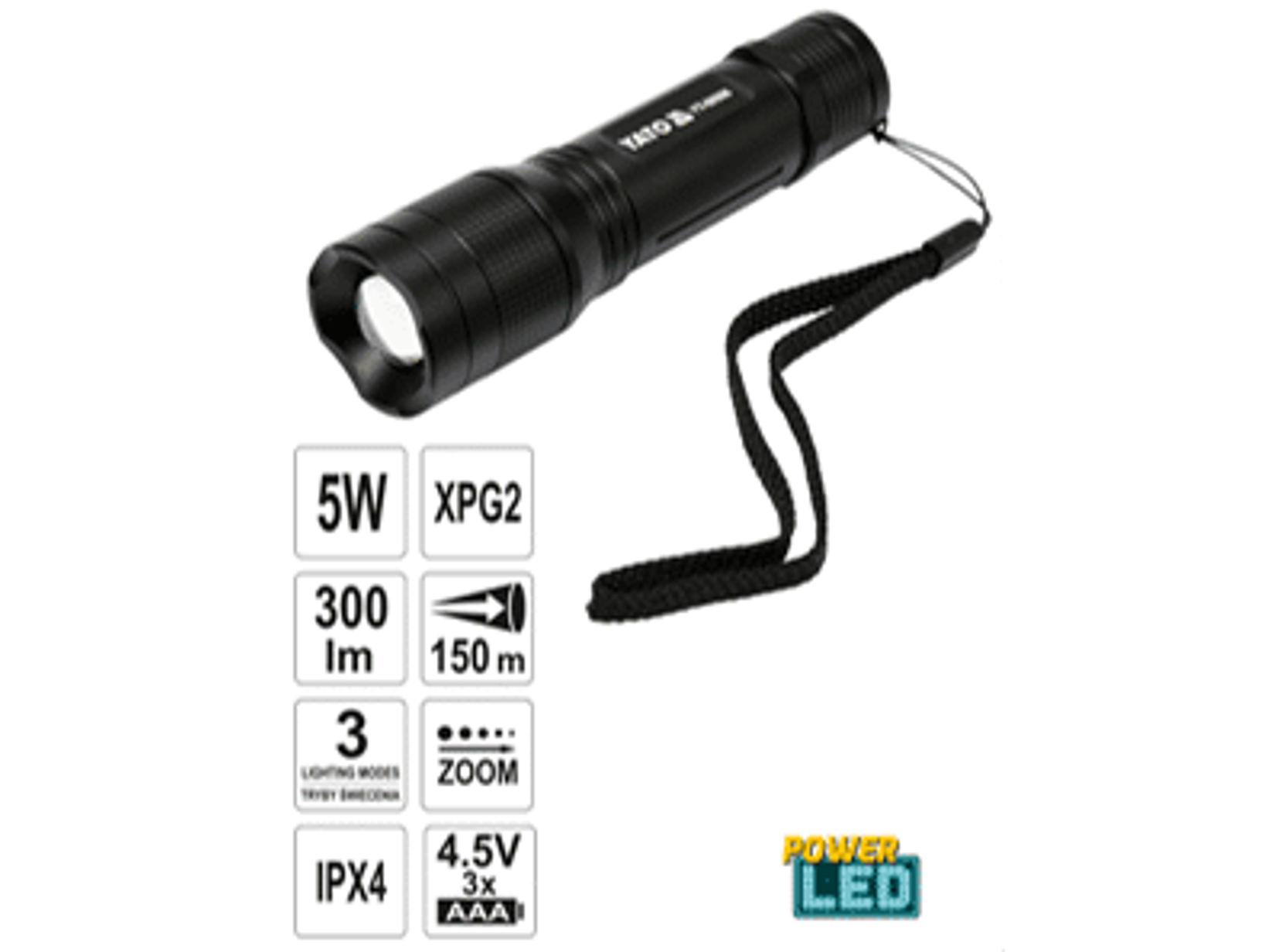 Linterna con carcasa de aluminio duradero (aleación anodizada 6063 T6)