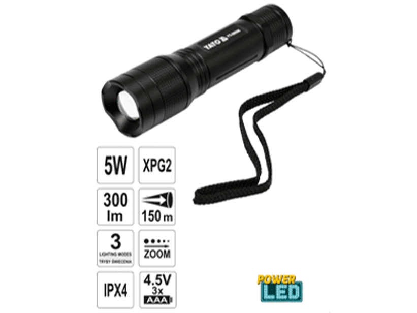 Linterna con carcasa de aluminio duradero (aleación anodizada 6063 T6)