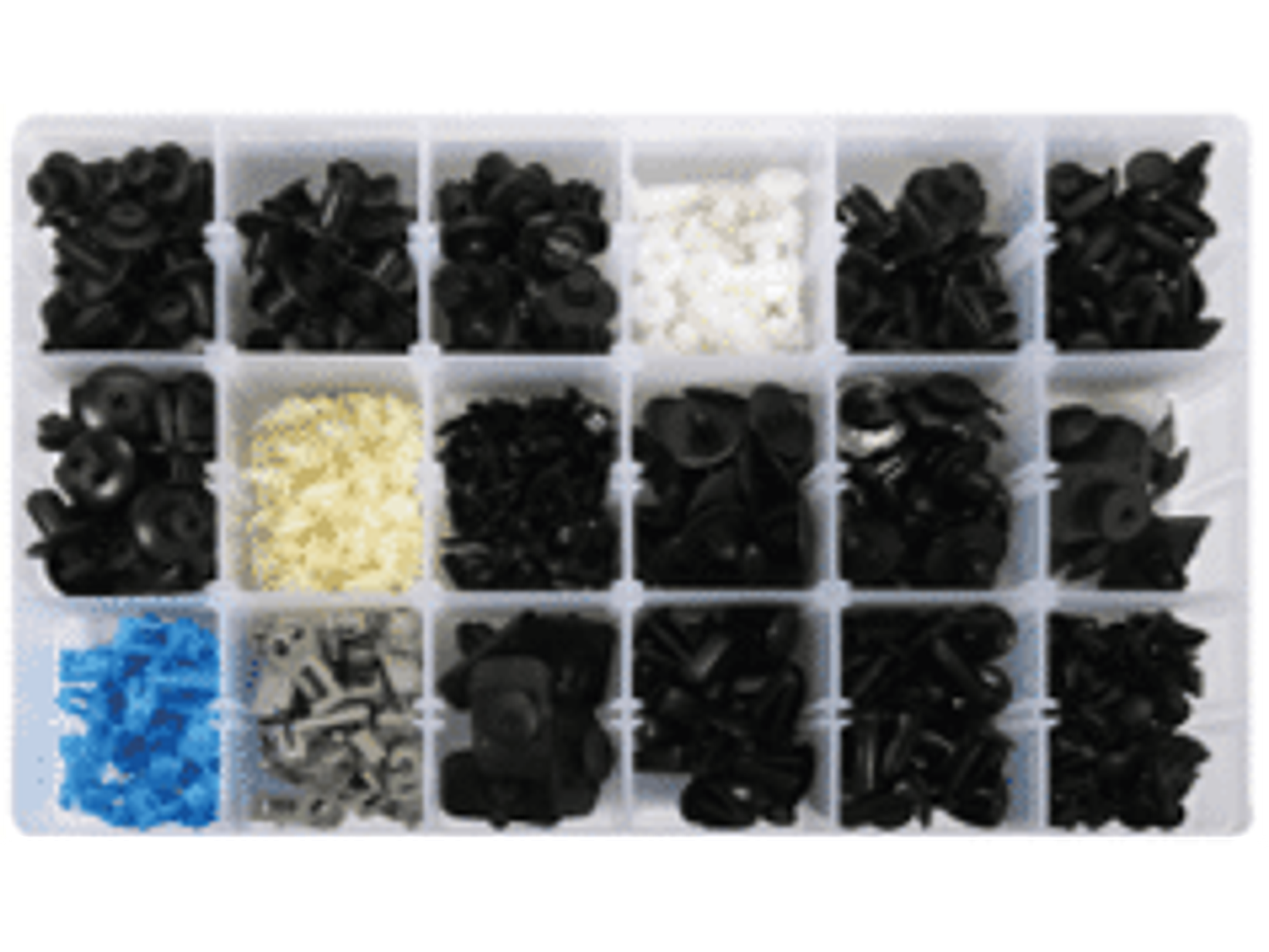 Display de surtido de broches plásticos para MAZDA 475 piezas en 18 tipos distintos