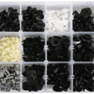 Display de surtido de broches plásticos para MAZDA 475 piezas en 18 tipos distintos