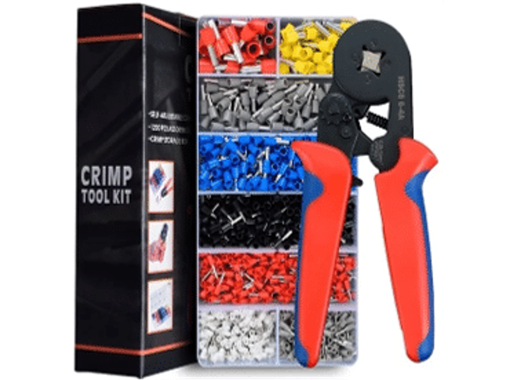 Alicate Prensa Terminales + Kit de 1200 piezas
