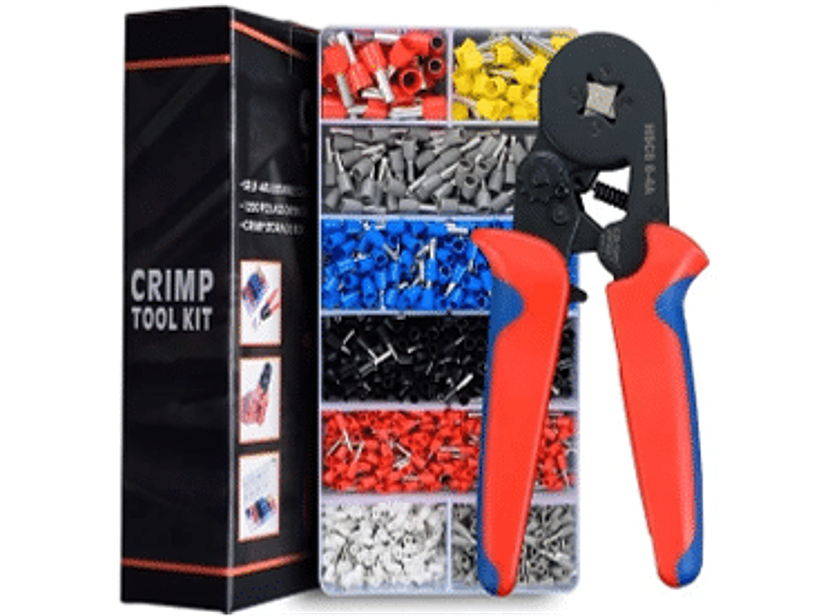 Alicate Prensa Terminales + Kit de 1200 piezas