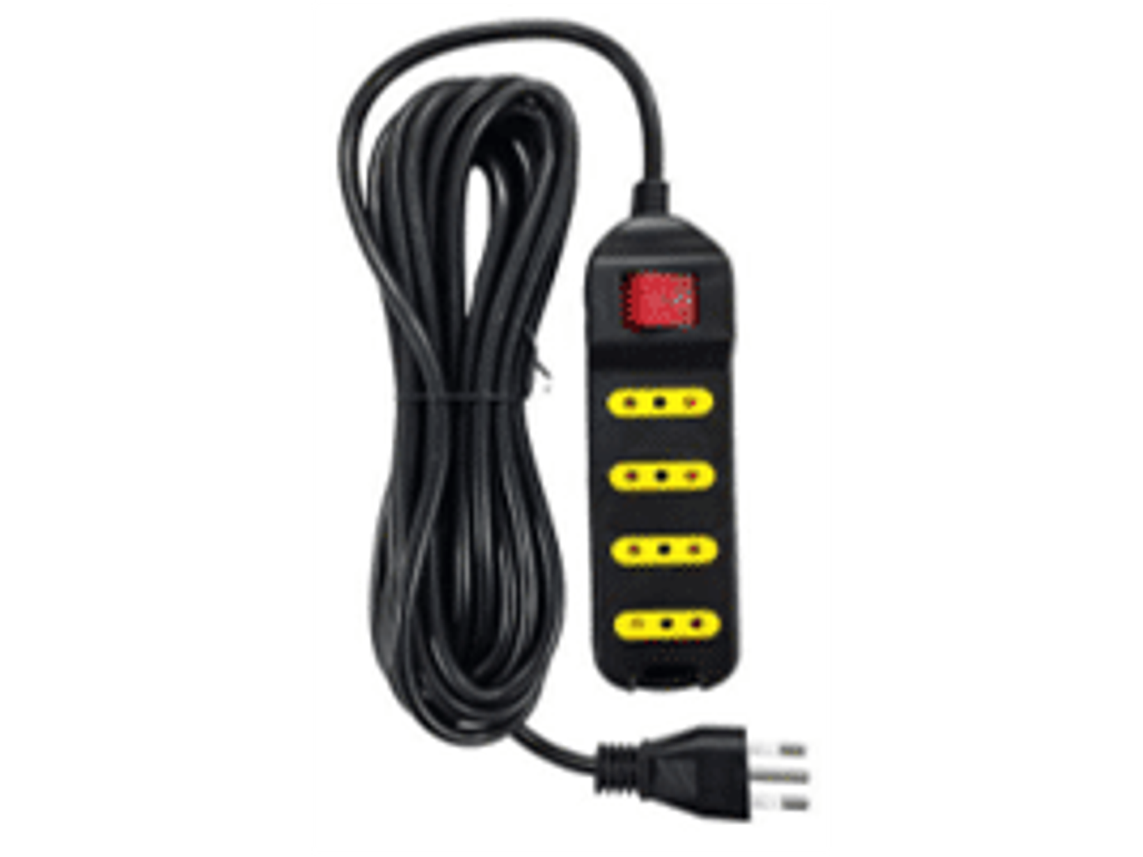 Alargador con interruptor 4 posiciones, 5 metros, color negro