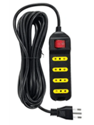 Alargador con interruptor 4 posiciones, 5 metros, color negro
