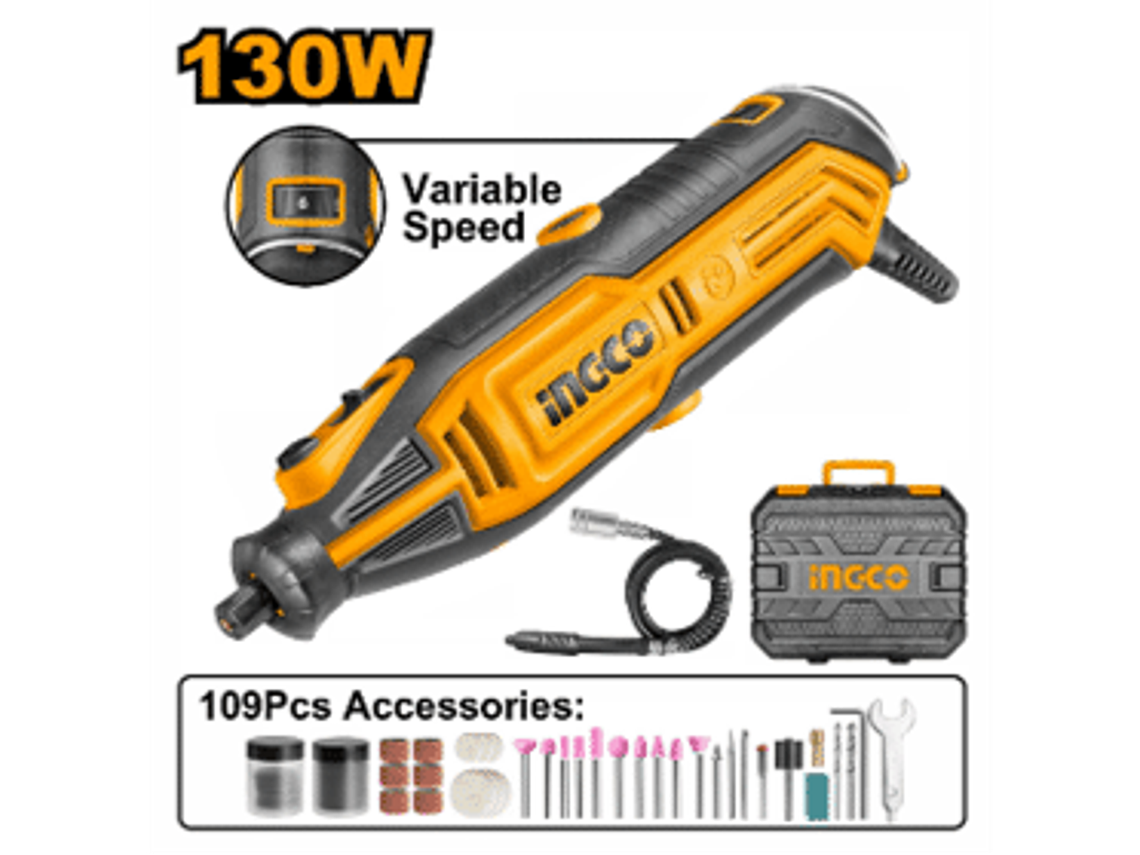 MINI ESMERIL 130W CON 109 ACCESORIOS