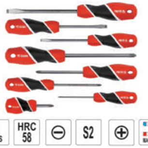 Jgo. Destornilladores paleta y cruz, 8 pzas.