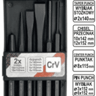 Juego de 6 piezas. Cinceles, botadores y punto centro.