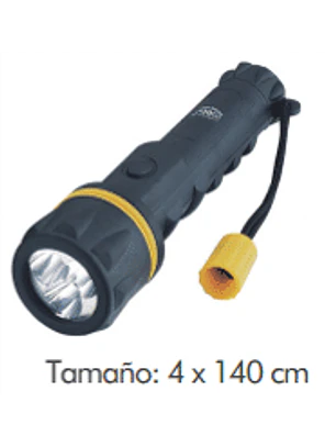 Linterna pequeña de caucho. 3 led. Resistente al agua