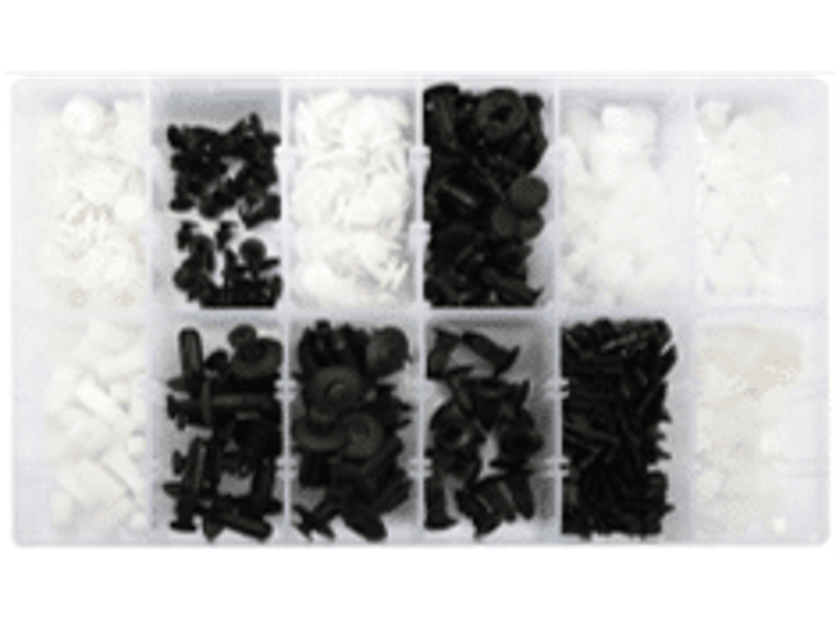 Display de surtido de broches plásticos para MITSUBISHI 370 piezas en 12 tipos distintos