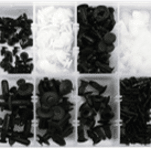 Display de surtido de broches plásticos para MITSUBISHI 370 piezas en 12 tipos distintos