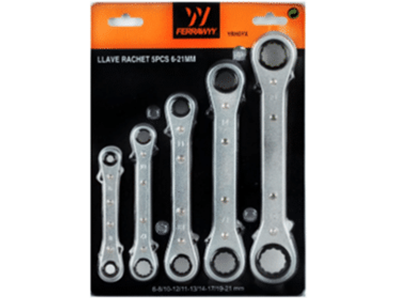 Juego de llaves chicharra 5 piezas de 6 a 21mm