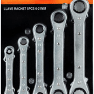 Juego de llaves chicharra 5 piezas de 6 a 21mm