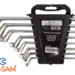 Jgo. llaves corona/corona acodada 75º, 6 a 22mm, 8pzas.