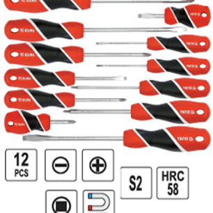 Juego destornilladores cruz / paleta 12 Pzas