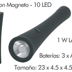 Linterna con 1 led frontal de alta luminosidad x 10 led laterales