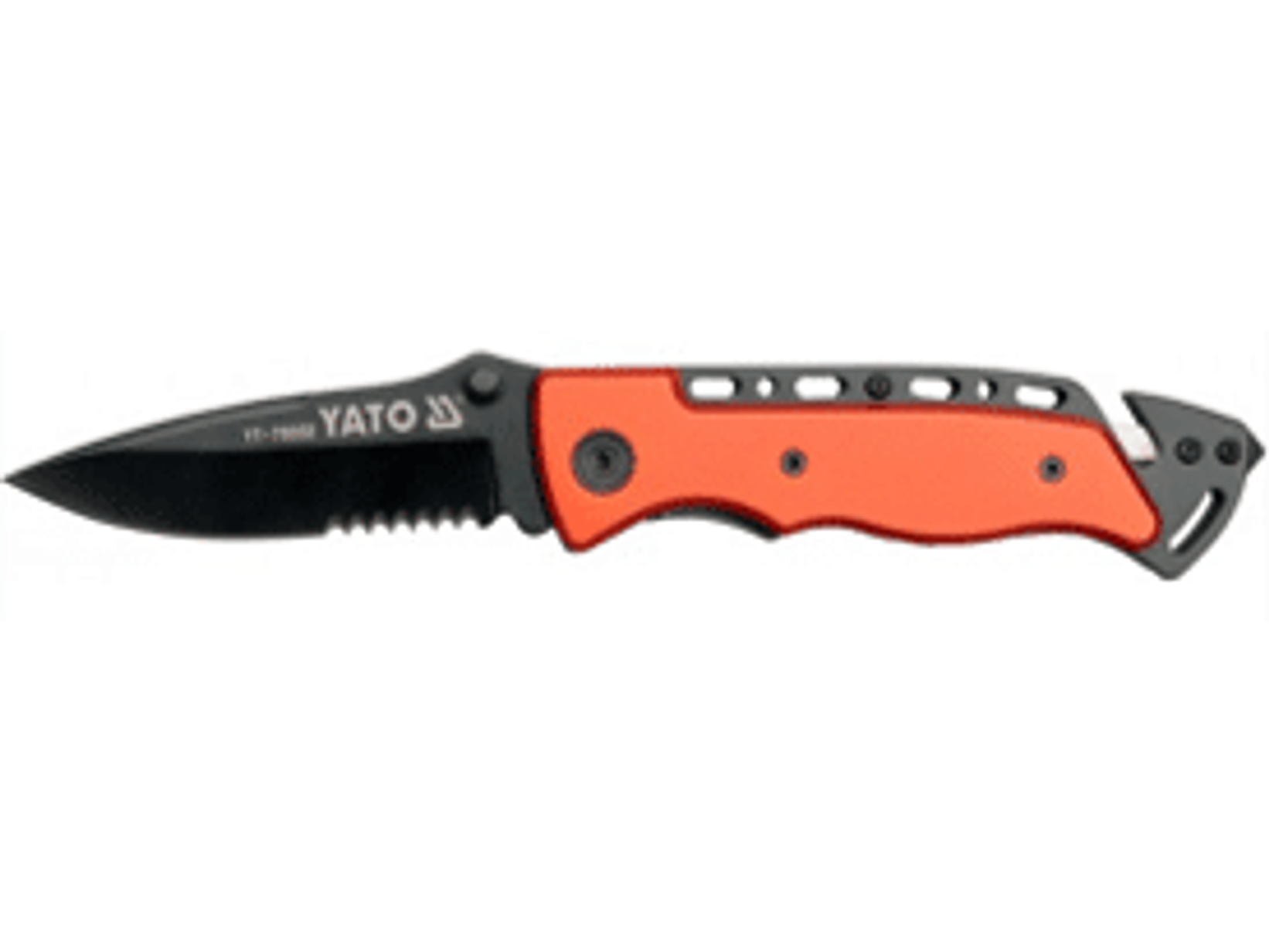 Cuchillo con hoja negra drop point, 95 mm de largo