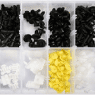 Display de surtido de broches plásticos para MERCEDES BENZ 270 piezas en 18 tipos distintos