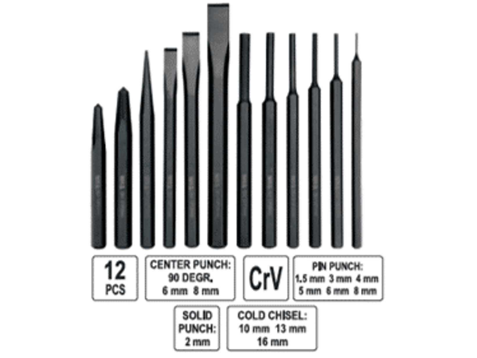 Juego de cinceles y botadores