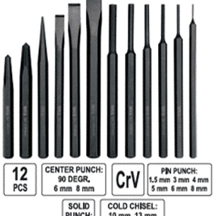 Juego de cinceles y botadores