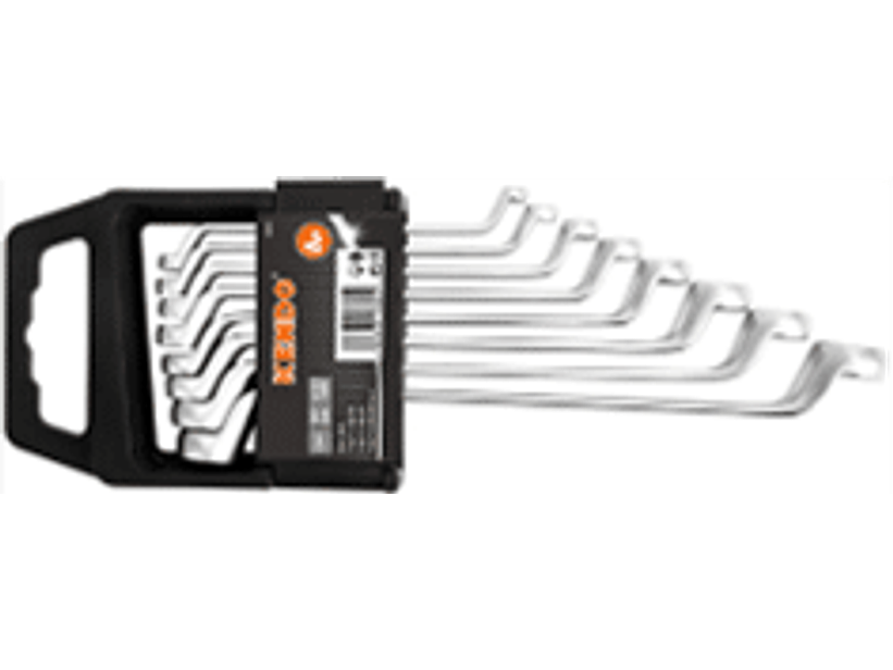 Jgo. llaves corona/corona acodada 75º, 6 a 22mm, 8pzas.