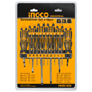 Juego de 18 destornilladores: 8 de paleta y cruz + juego de 10 destornilladores de precisión paleta, cruz y torx