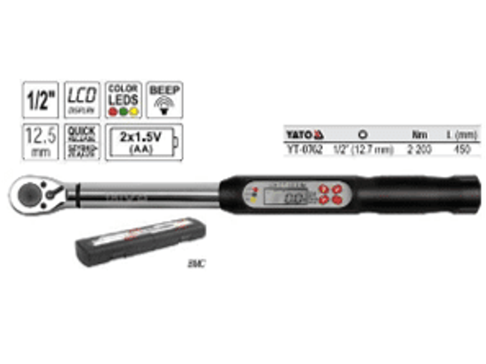 Llave de torque digital cuadrante 1/2