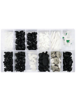 Display de surtido de broches plásticos para VOLKSWAGEN 255 piezas en 12 tipos distintos