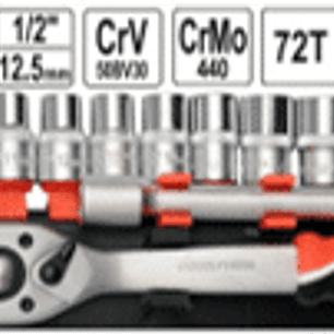 SET DE 12 PIEZAS, LLAVE CHICHARRA DE 1/2” + 10 DADOS Y 1 EXTENSIÓN