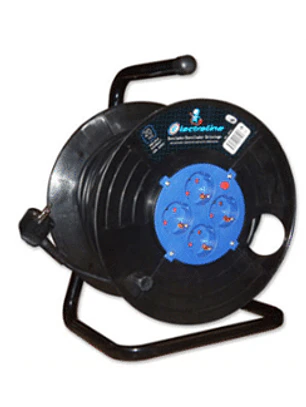 ALARGADOR TIPO CARRETE 4 ENTRADAS 16A 250V - 40 Mts C/ Protección y Certificación
