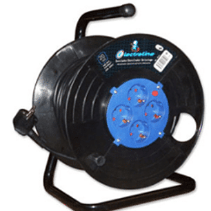 ALARGADOR TIPO CARRETE 4 ENTRADAS 16A 250V - 40 Mts C/ Protección y Certificación