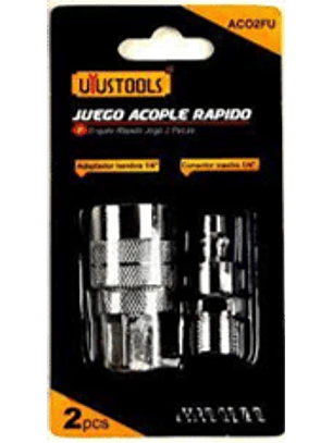 JUEGO DE ACOPLES MACHO Y RAPIDO 1/4 (2 PIEZAS)