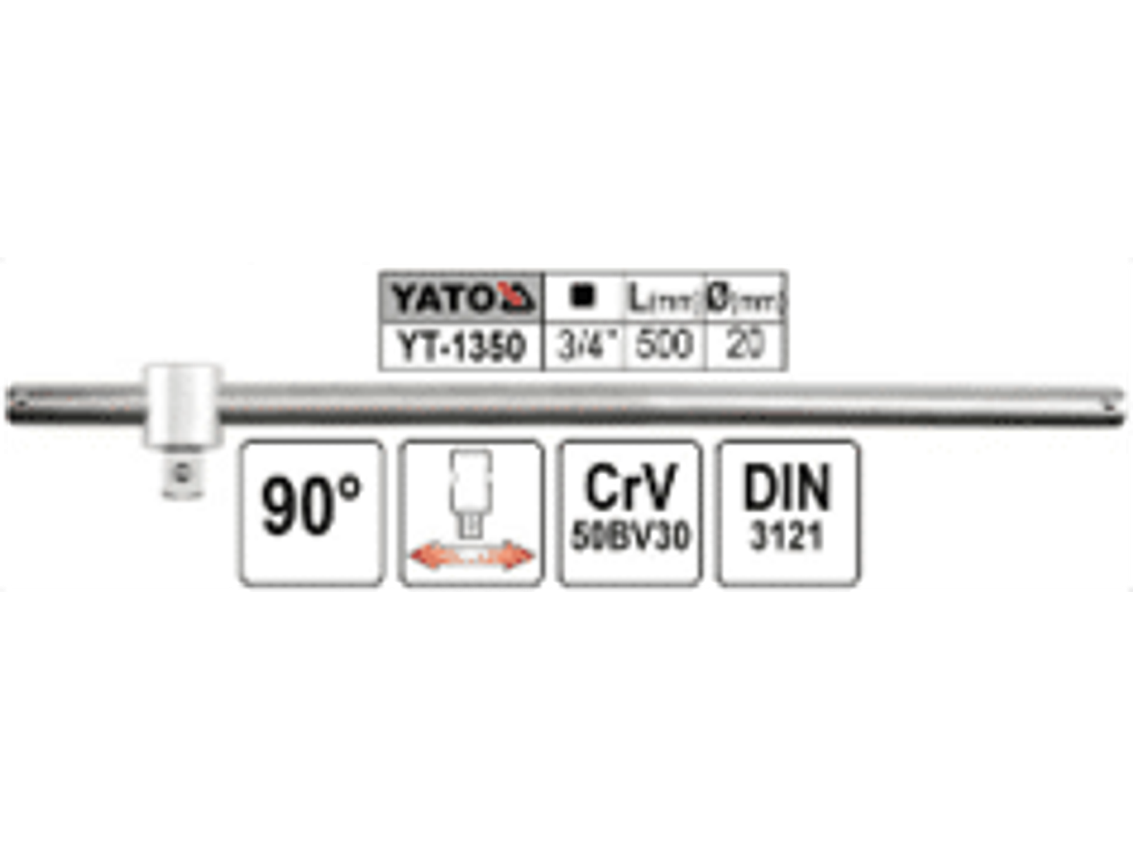 Barrote deslizable tipo T 3/4