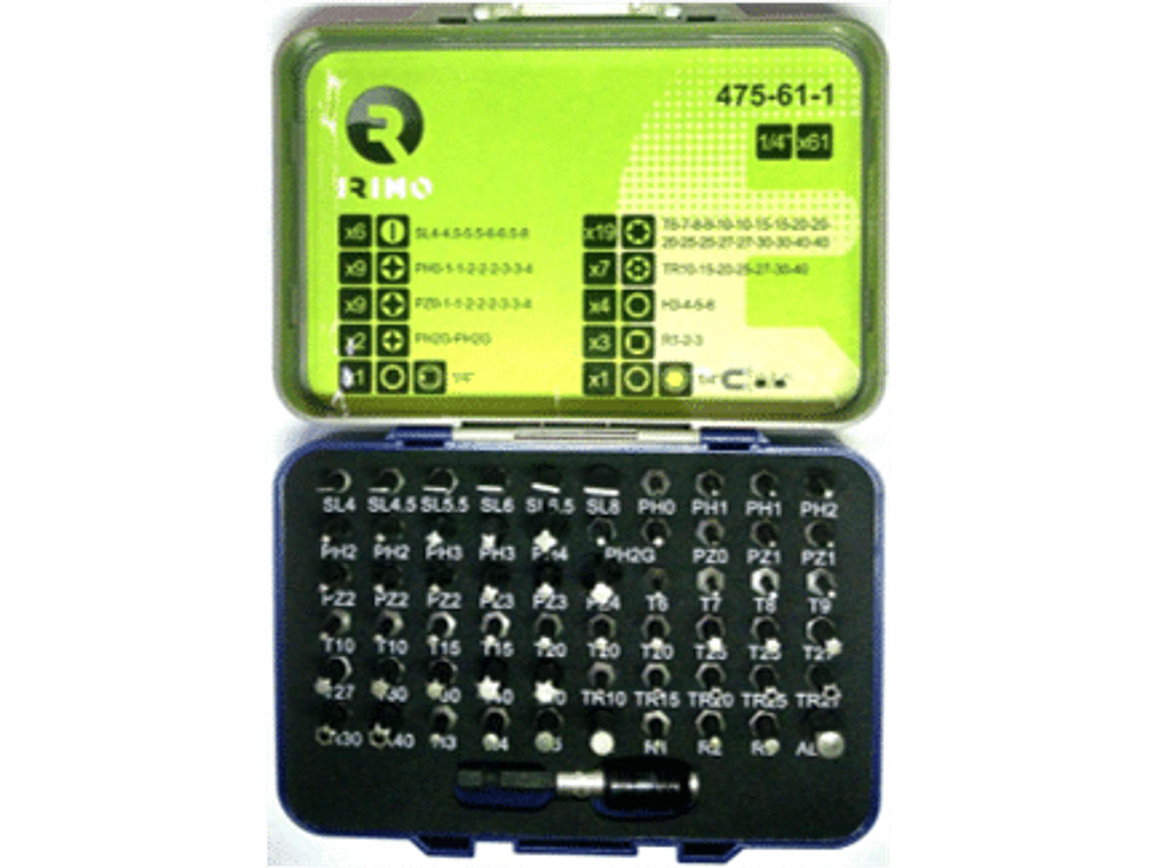 JUEGO 61 PUNTAS + PORTAPUNTAS MAGNÉTICO 1/4