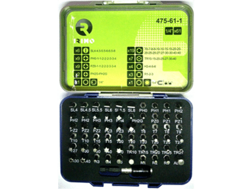 JUEGO 61 PUNTAS + PORTAPUNTAS MAGNÉTICO 1/4