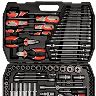 MALETA CON 109 HERRAMIENTAS: SET DADOS Y HERRAMIENTAS 1/4