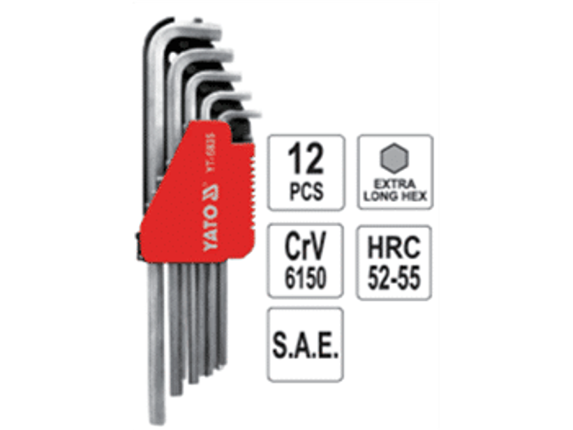 Juego de llaves Allen extra largas 12 pzas