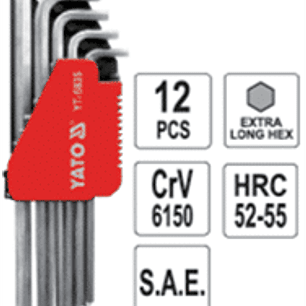 Juego de llaves Allen extra largas 12 pzas